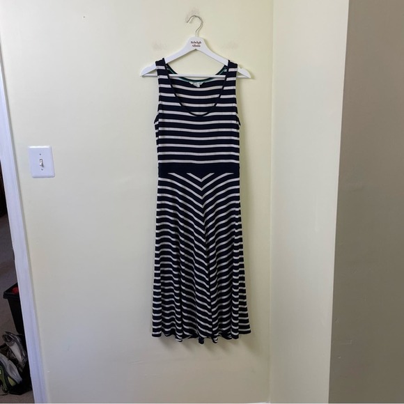 Boden Black & White Stripe Swing Tank Dress SZ 6L - Picture 2 of 9